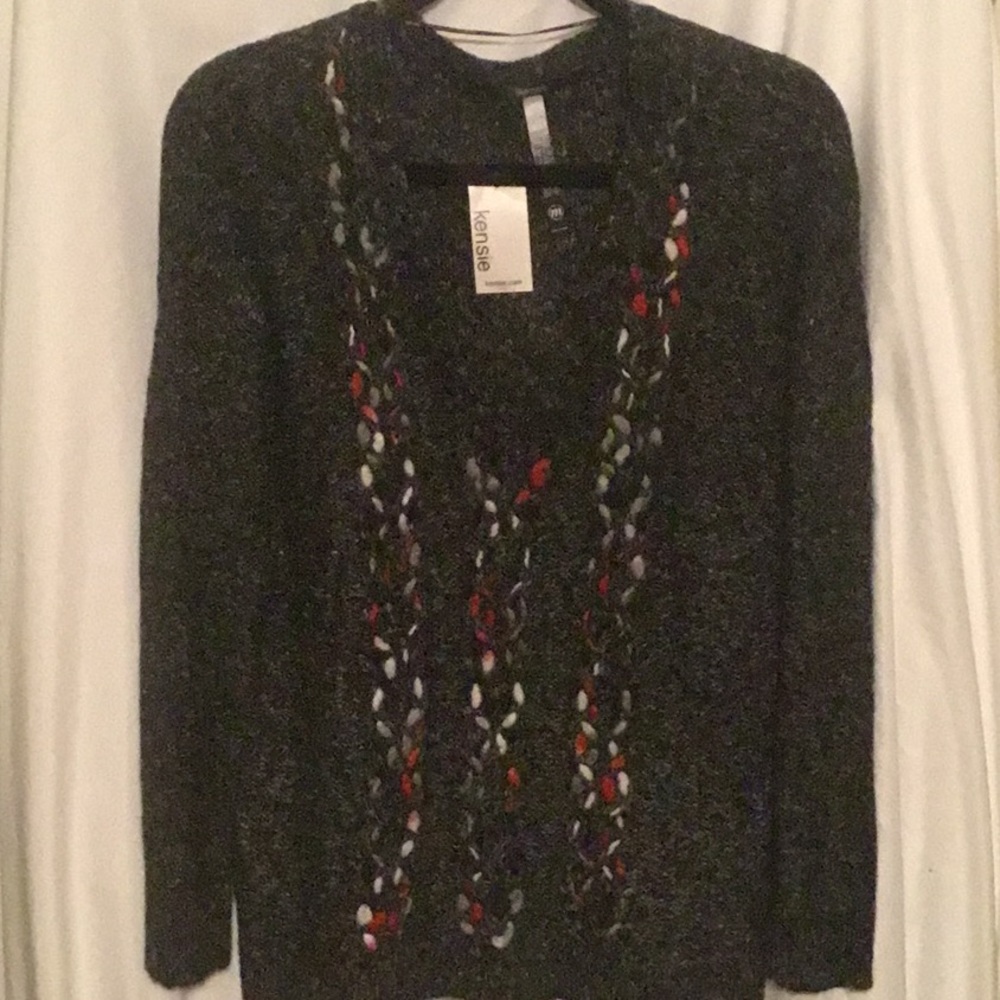 Kensie V- neck long sleeves sweater SZ M